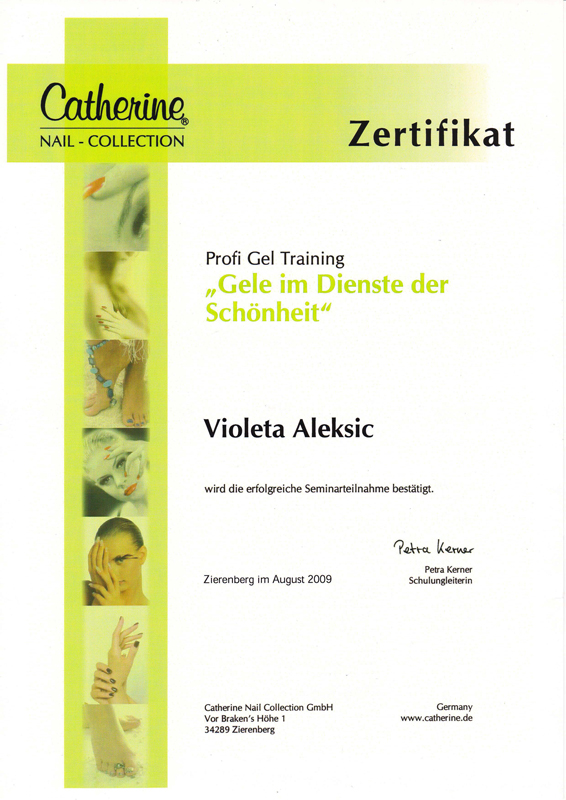 Zertifikat Profi Gel Training 2009